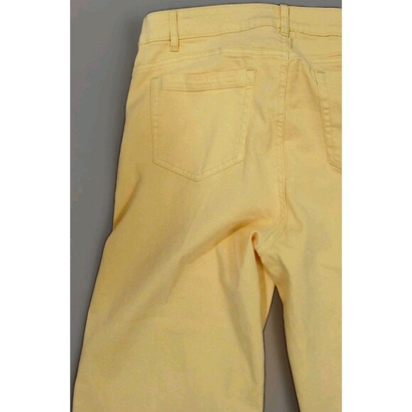 Skye’s The Limit Women 10 Yellow Wide Leg Crop Jeans Stretch Coastal Grandma Y2K - Picture 7 of 12